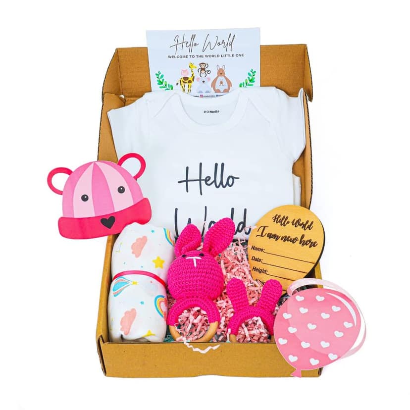 The Baby First Box New Born Baby Gift Box, Baby Boy Gifts, Baby Shower Gifts, Pregnancy Announcement Gifts, Mum to be,