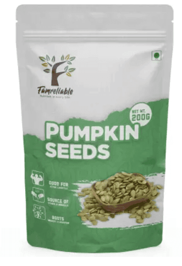 Famreliable Premium Pumpkin Seeds - 200g of Nature's Powerhouse Grab Your Boost of Nutrition Pumpkin Seeds (200 g)