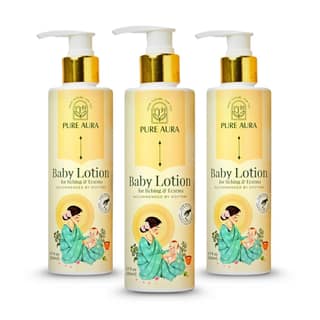 Pure Aura Baby Lotion for Itching & Eczema Relief 200ml | Ayurvedic, Chemical-Free Moisturizer for Dry & Sensitive Skin | Safe for Newborns Baby & Kids | Daily Use | Doctors Recommended | India
