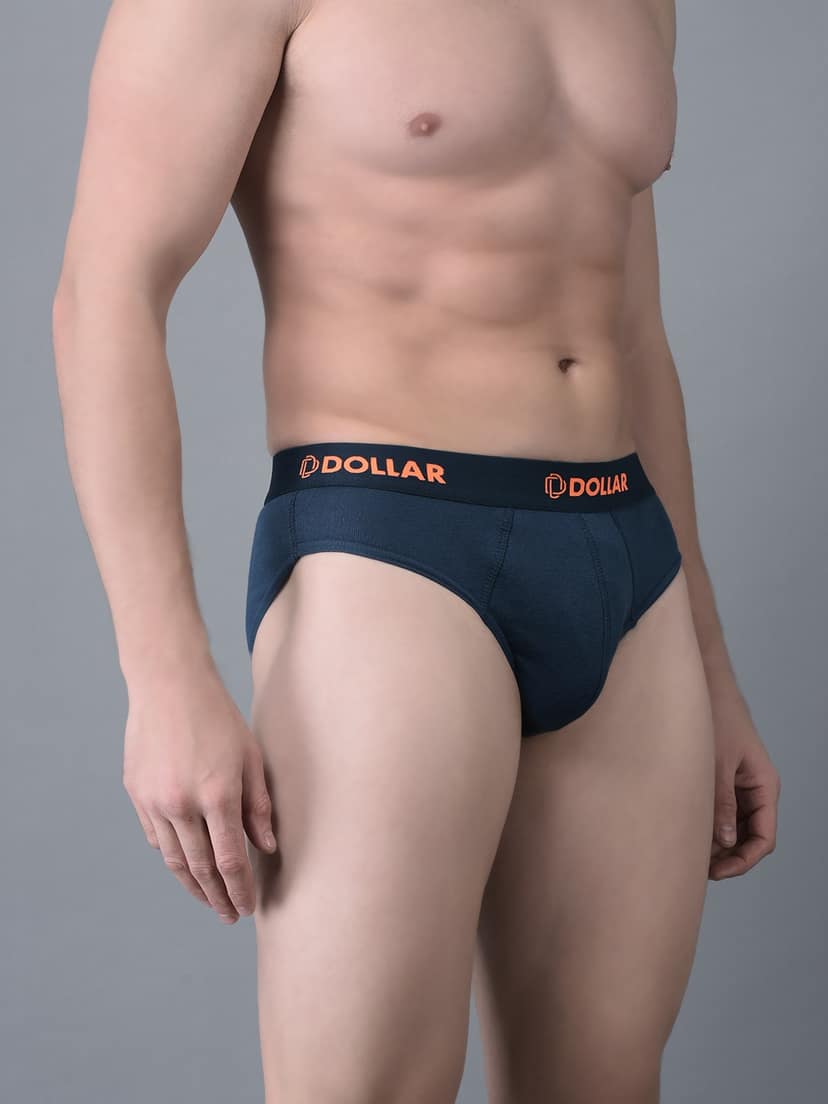 Men's Assorted Pack of 3 Cotton Superior Snug Fit Solid Brief view 2