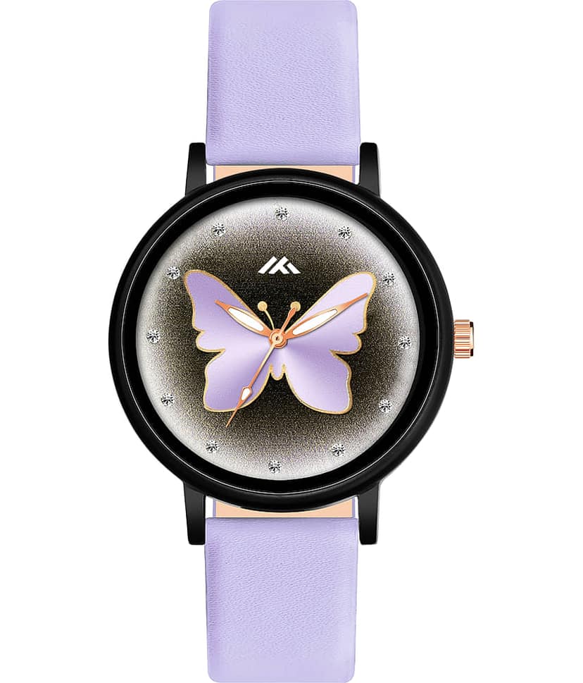 Trex Purple PU Analog Womens Watch