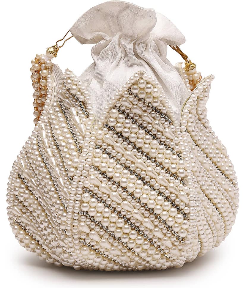 Anekaant White Silk Potli view 2