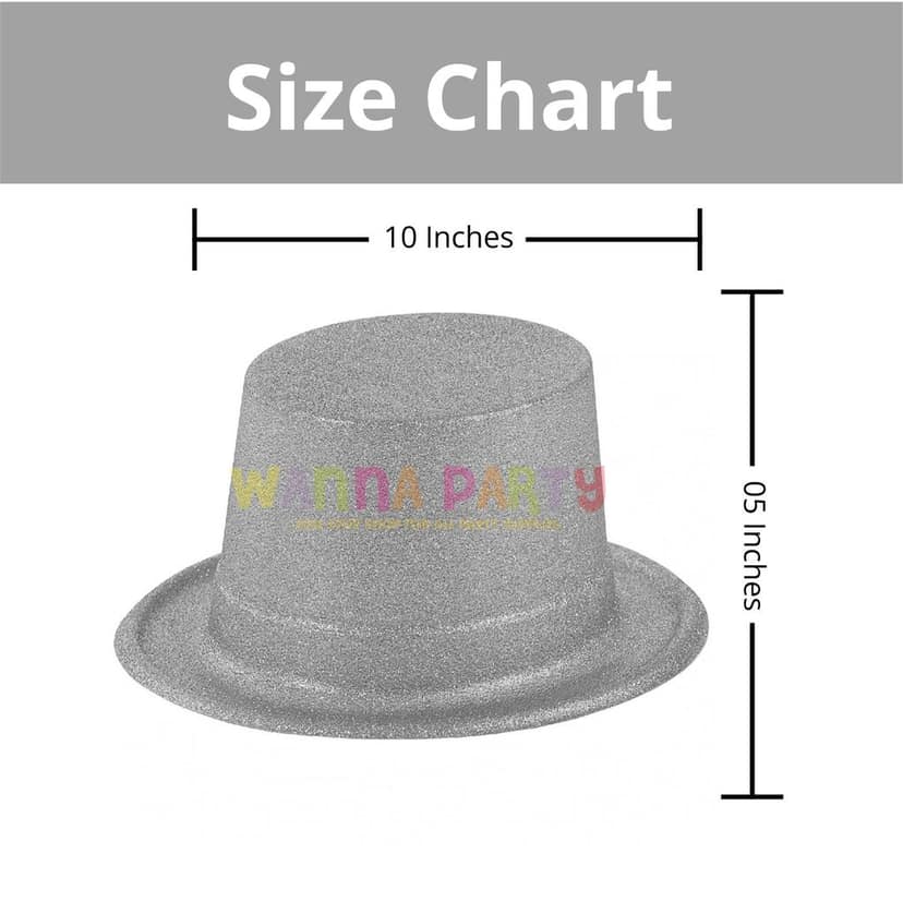 Glitter Top Hat Large Silver view 3