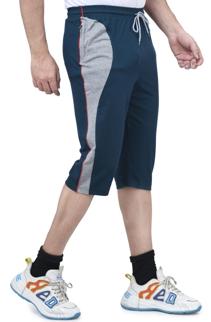 IBulls, Hosiery Cotton Regular Fit Three Quarters/Three Fourths/Three by Fourth /3/4 / Capri for Men- Casual/Sports Wear with Zip Lock Pockets view 3