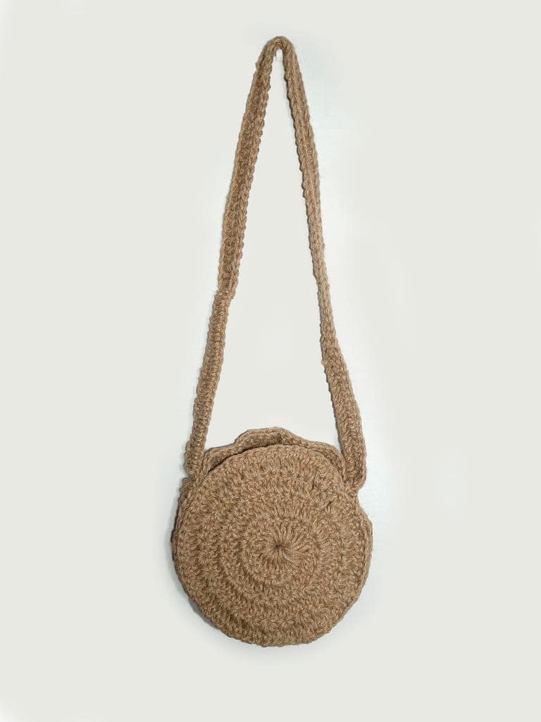 Natural Jute Round Shape Jute bag for Girls view 2