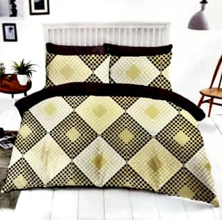 Omkar by R3 Inc. Cotton Blend 250 TC Printed Multicolor King size Double Bedsheet with 2 Pillow Covers – 108 X 108 Inches (9 x 9 Feet)(Multicolor Khaki Polka)