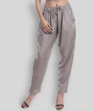 Lee Moda - Light Grey Rayon Regular Fit Women's Casual Pants ( Pack of 1 )