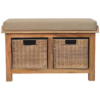 Rattan Basket Linen Bench