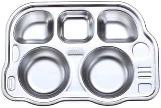 Cello Kidzbee steel-o-rider | Eco-friendly | 5-Sectioned | Dishwasher safe Sectioned Plate