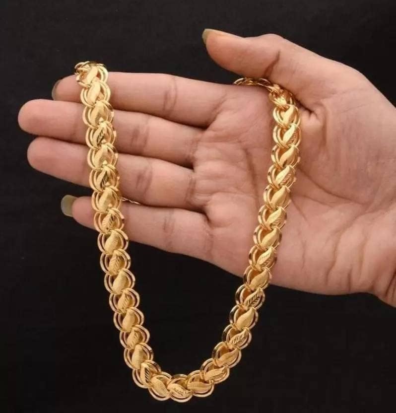 Lovemi Movements Golden Chain For Men Boys Exclusive Gold Plated Golden Thin Neck Chain view 4