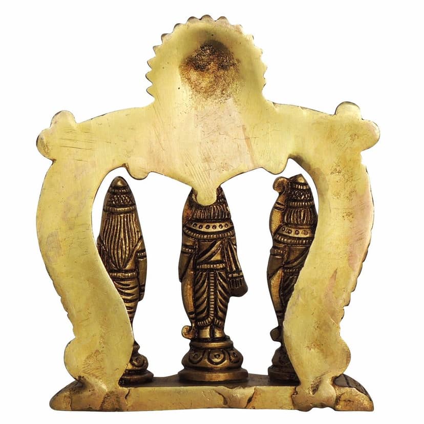 Brass Ram Darbar God Idol | Spiritual Murti for Home Temple, Height : 5.5 Inch (BSMAS1394 F) view 3