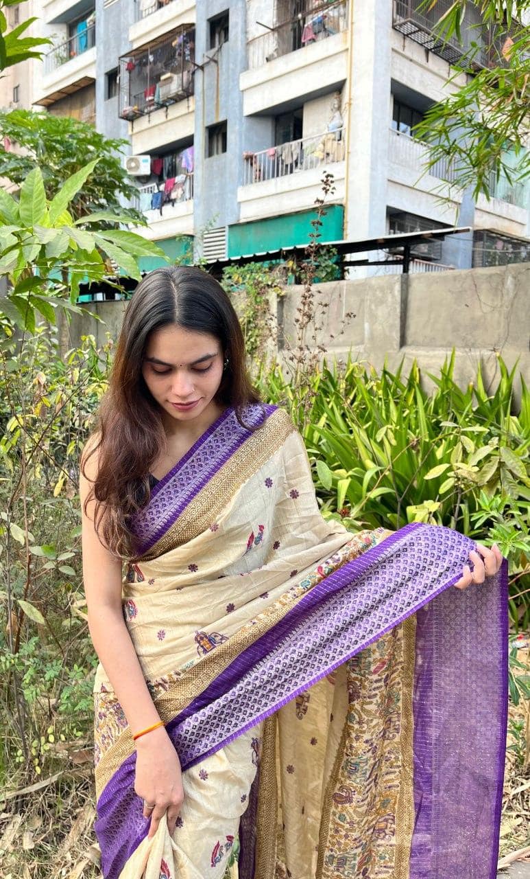 Fancy Dola Silk Elephant Printed Saree