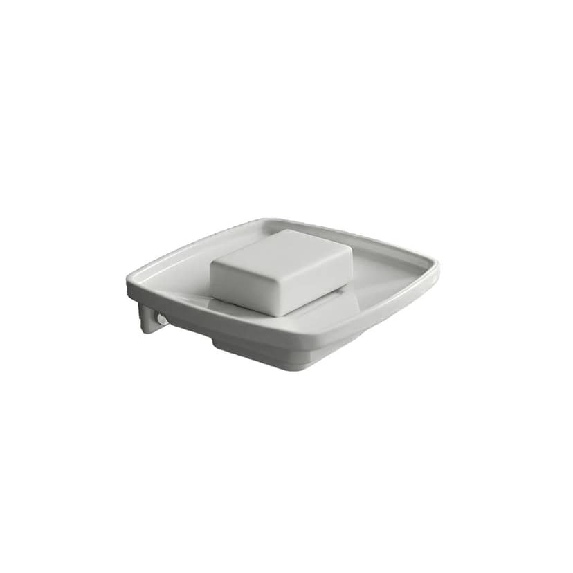 White Soap Dish Unbreakable ABS Square Ceramic Finish (RW-115)