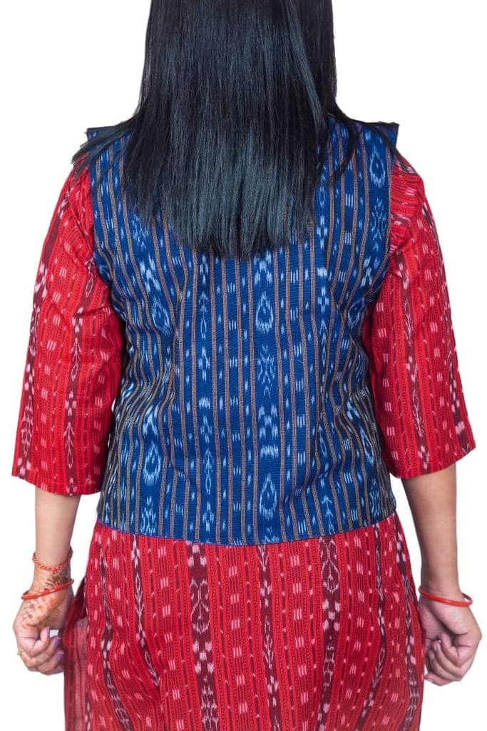 GHL � GUENDICHA HAAT LLP Sambalpuri Certified Handloom Women's Pure Cotton Jacket view 3