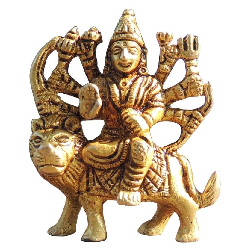 Brass Durga Ji Puja Statue - Divine Goddess Idol for Worship, Height : 3 Inch (BSMAS1044 C) view 2