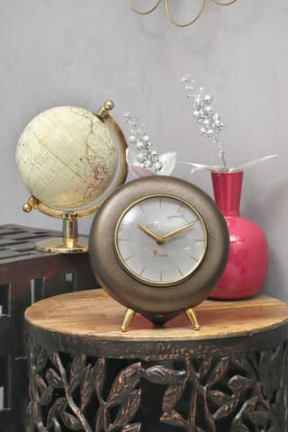 Cocovey Copper Antique Table Clock Pack of 1 L 20 x W 7.5 x H 22.5 cm