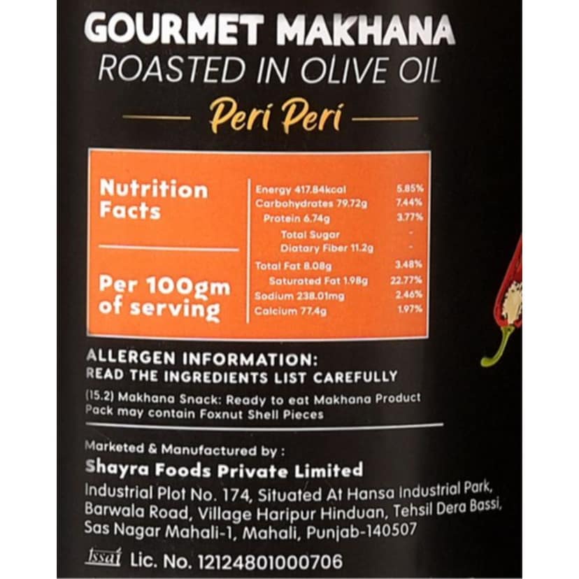 GOURMET MAKHANA ROASTED IN OLIVE OIL - PERI PERI - 65 gm view 4