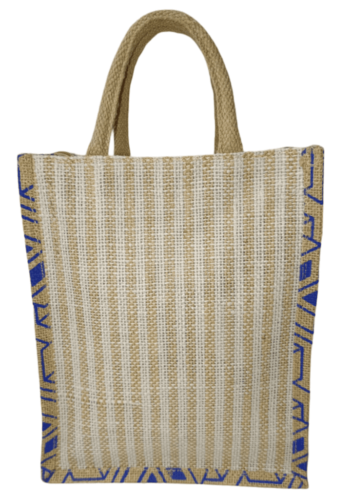 Go Green Jute Bag Blue Colour (Small) view 2