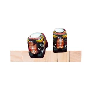 Wooden Colourful Tealight Candle Holders Elephant (Set of 2)