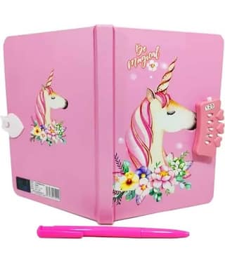 JELLIFY Pink Lock DiaryWith Pen Designer 150 Pages Notebook Journal for Kids Girls Boys Writing Drawing (Random Designs) Best Gifts (Lock Diary.)
