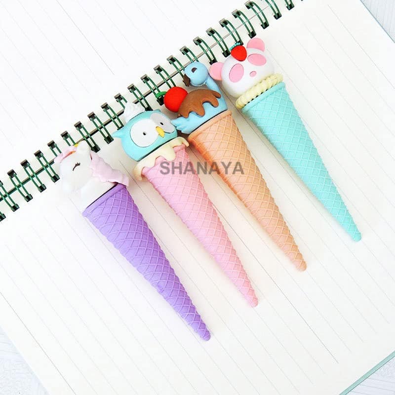 SHANAYA Pencil Eraser for Kids Cute Ice Cream Cone Shape Erasers Return Gifts for Girls Boys Kids Children Stationary School Items Pack of 2 Assorted view 4