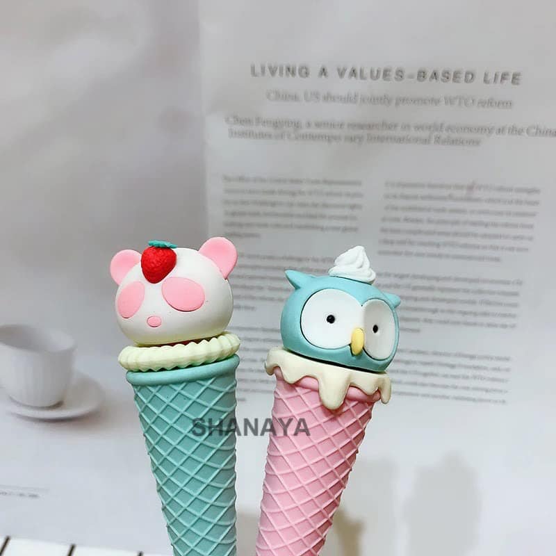 SHANAYA Pencil Eraser for Kids Cute Ice Cream Cone Shape Erasers Return Gifts for Girls Boys Kids Children Stationary School Items Pack of 2 Assorted view 6