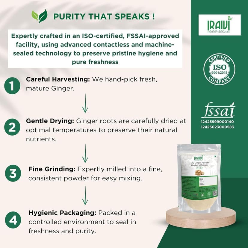 IRAIVI Premium Dry Ginger Powder-200g | Sukku | Sonth | Sonti | Dried Adrak | 100% Pure Natural Spice Powder | Zesty Warmth, Culinary Versatility & Digestive Comfort view 5