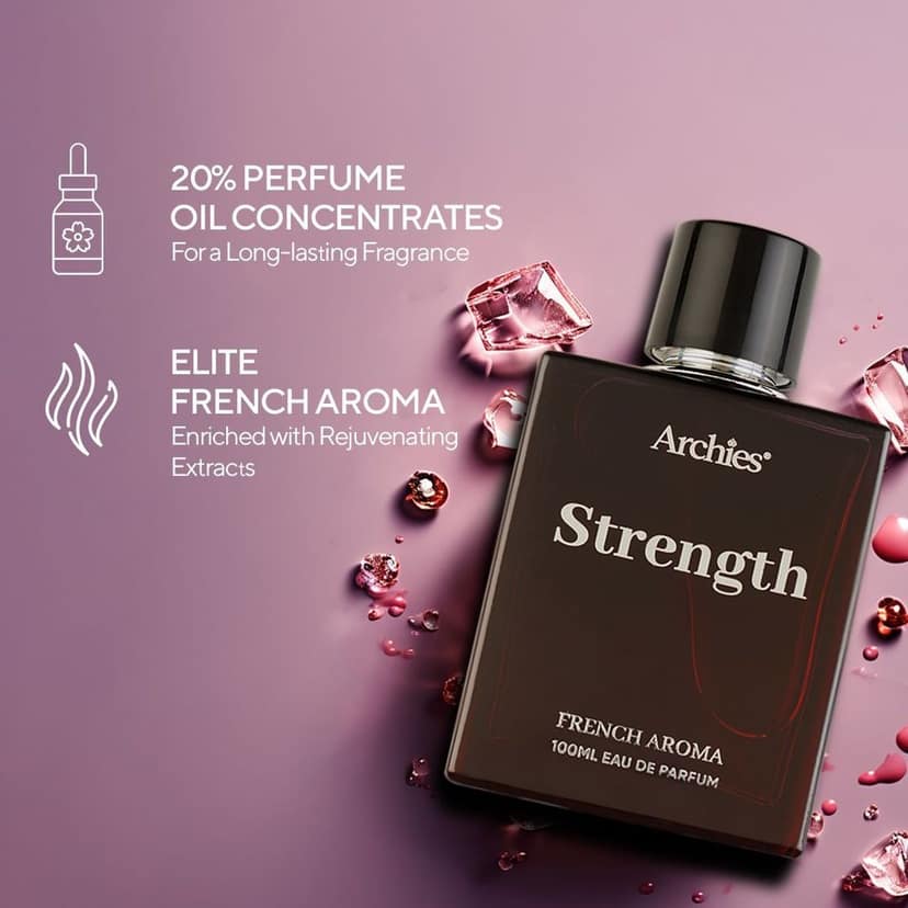 ARCHIES STRENGTH Eau De luxury Parfume for Men | 100 ml | French Aroma | Woody Aromatic | Premium & Long Lasting EDP Fragrance Scent (20% High Concentration Perfume) view 3