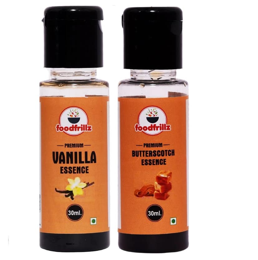 foodfrillz Vanilla and Butterscotch Flavour Essence Combo Pack of 2, 60 ml