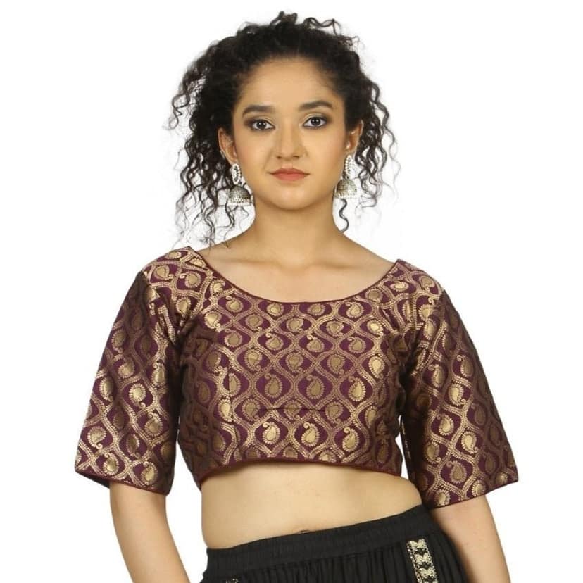 TheHangr Purple Gold Brocade Blouse - 36 view 2