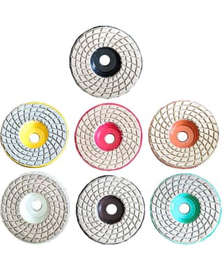 Diamond Polishing Pads for Glass Granite Marble Concrete Stone WetDry Grit 0-6 7Pc Glass Grinding Tools Glass Polisher (4 inch)