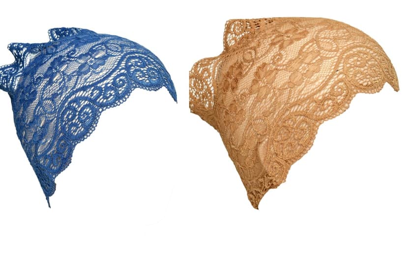 Girls and Womens Hijab Cap Hijab Headband, Under Hijab Scarf Blue and Copper Brown Naqab Head Scarf (2 pcs) view 2