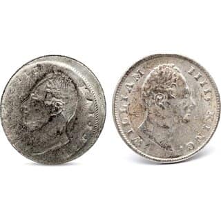 Brockage Error 1 Rupee, William 4th Silver Plated Ancient India Coin Variant