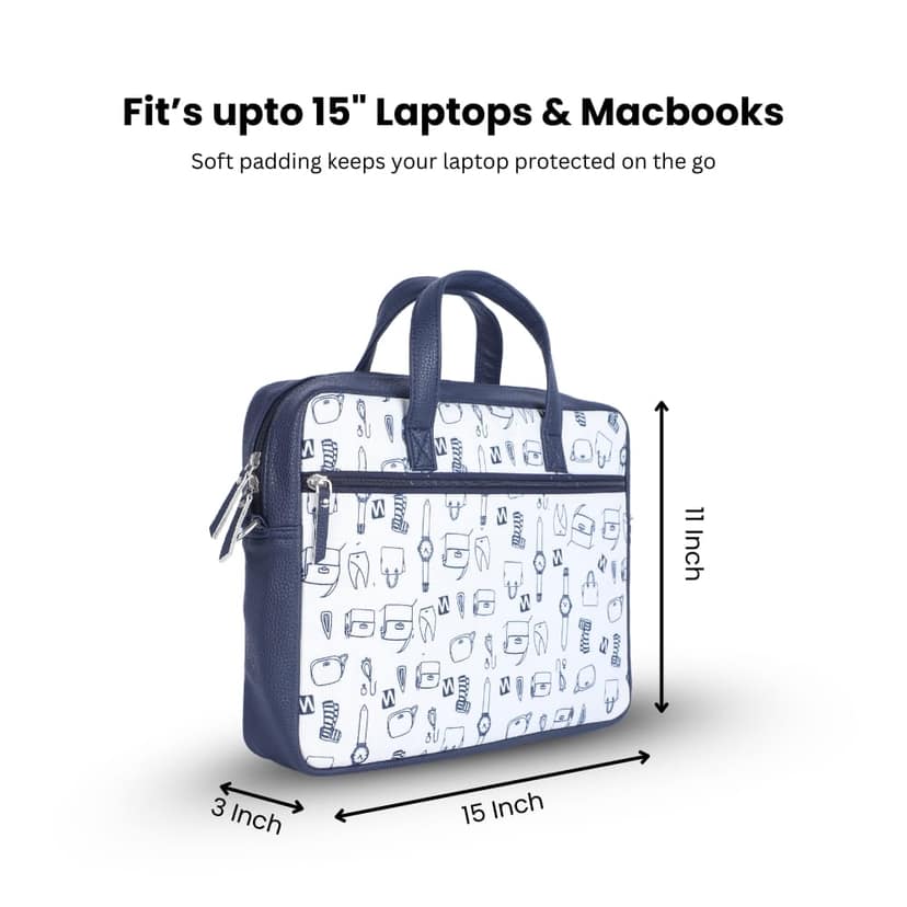 WOTM Laptop Bag Leather | Messenger Bag for Men & Women | Office Bag with Adjustable Strap | Laptop Side Bag for Office Use | Stylish leather Bag view 9