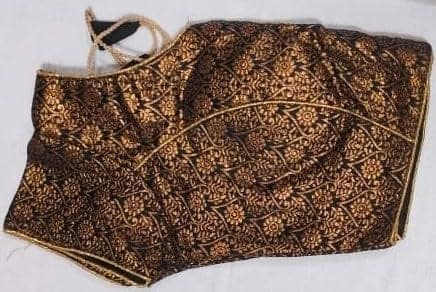 Women's Embroidered Cotton Silk Saree Blouse Piece view 5