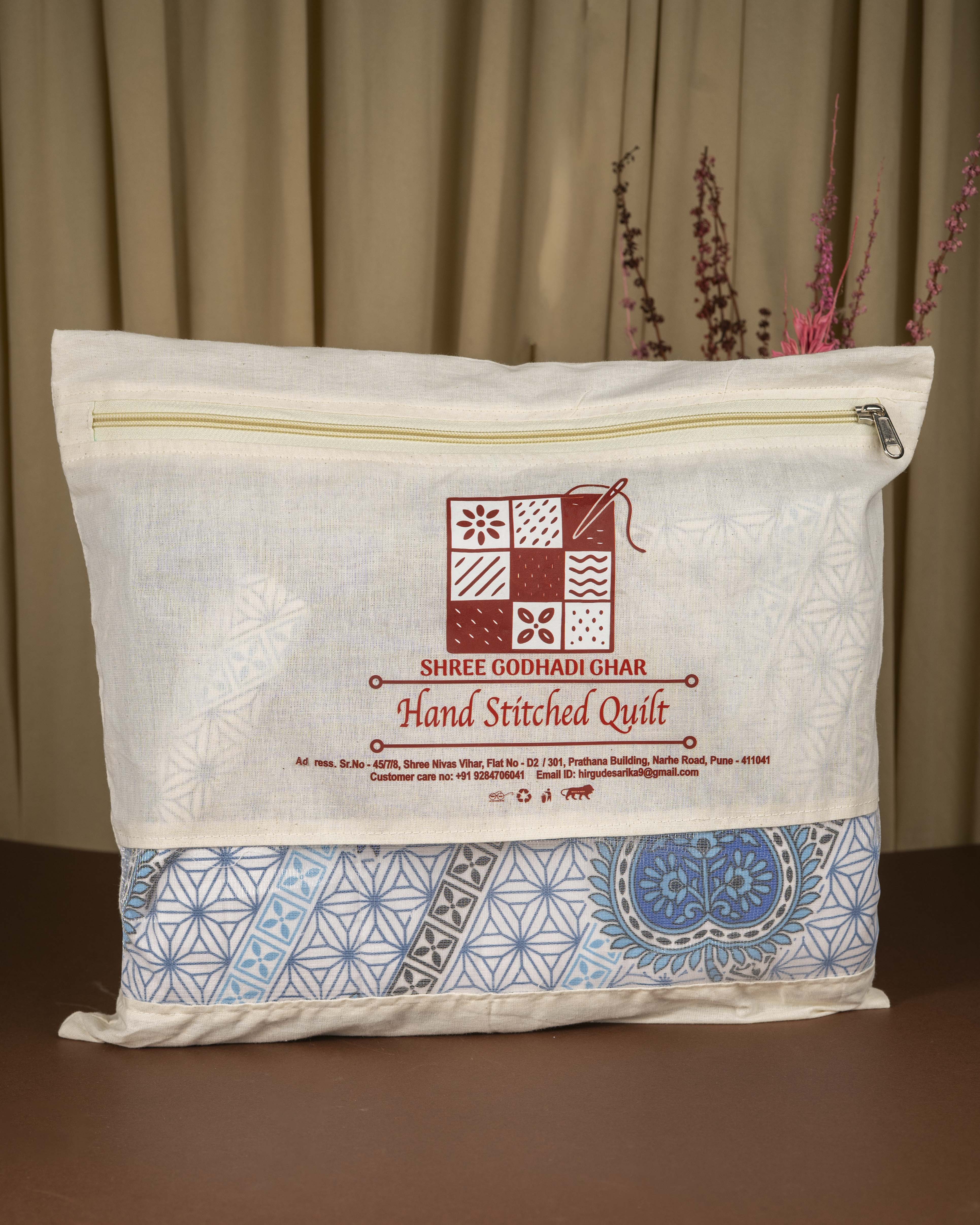 Handcrafted Godhadi Quilt (Rajai) | Traditional Cotton Patchwork Blanket | Soft & Cozy Bedding
