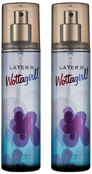 Layer'r Wottagirl Body Splash Mystic Island Spray For Women 135Ml (Pack Of 2) - Floral