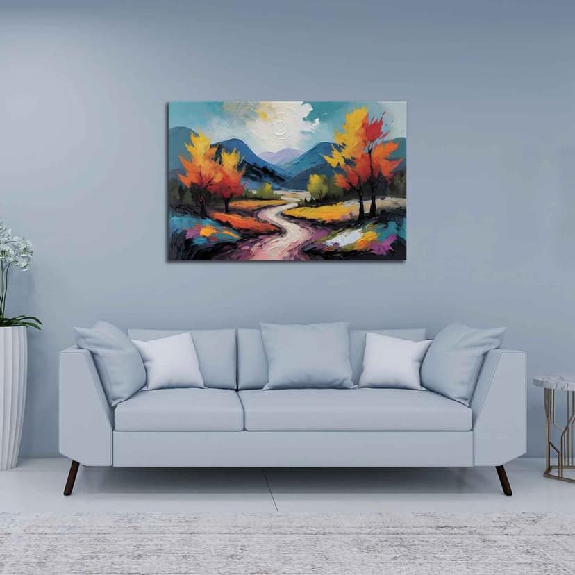BRUSHSTROKES PAINTINGS 24in X 16in WITH BLACK FRAME