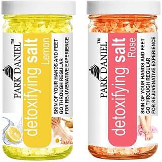 PARK DANIEL Premium Lemon Salt &amp; Rose Salt- For Skin Lightening &amp; Refreshing Skin- Pedicure &amp; Manicure Salt Combo Pack Of 2 Jars of 200 gms(400 gms) (400 g)