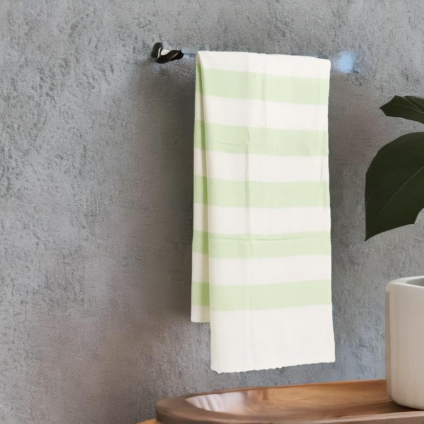 Alangrahaa Bamboo Bath Towl Coral Pink Grey & Mint Green Bathroom Decor Machine Washable view 4