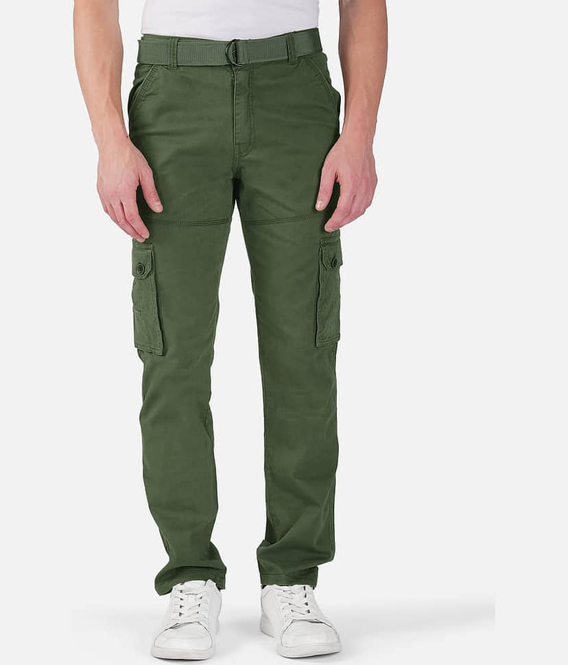 WARBURG Regular Flat Men's Cargos - Green ( Pack of 1 )
