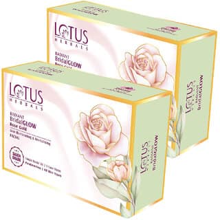 Lotus Herbals Radiant Bridalglow Rose Gold Skin Illuminating Facial Kit Paraben Free 57G ( Pack Of 2 )