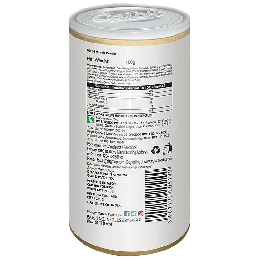 Catch Chat Masala Powder - Sprinkler, Used As Seasoning, 100 G Can view 2