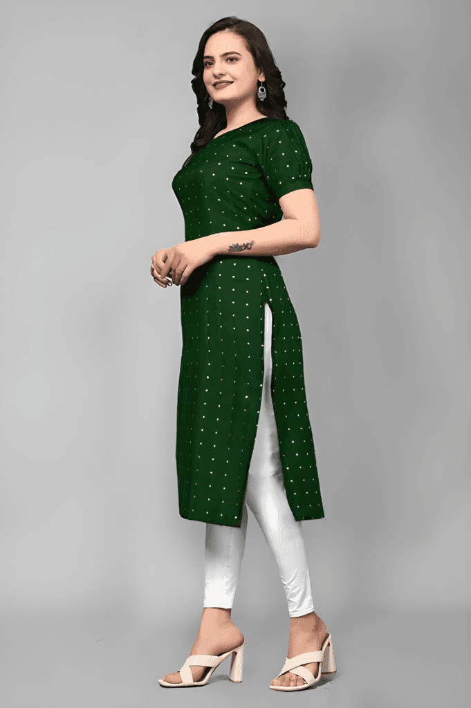 Women Kurti with Modern Pattern, Beautiful Designer Ethnic Wear, Fashionable Traditional Outfit for Casual Wear, Festive Events and Parties view 2