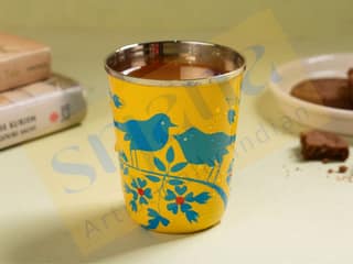 Srjana Hand Painted Steel Glass 180 ml 1pc