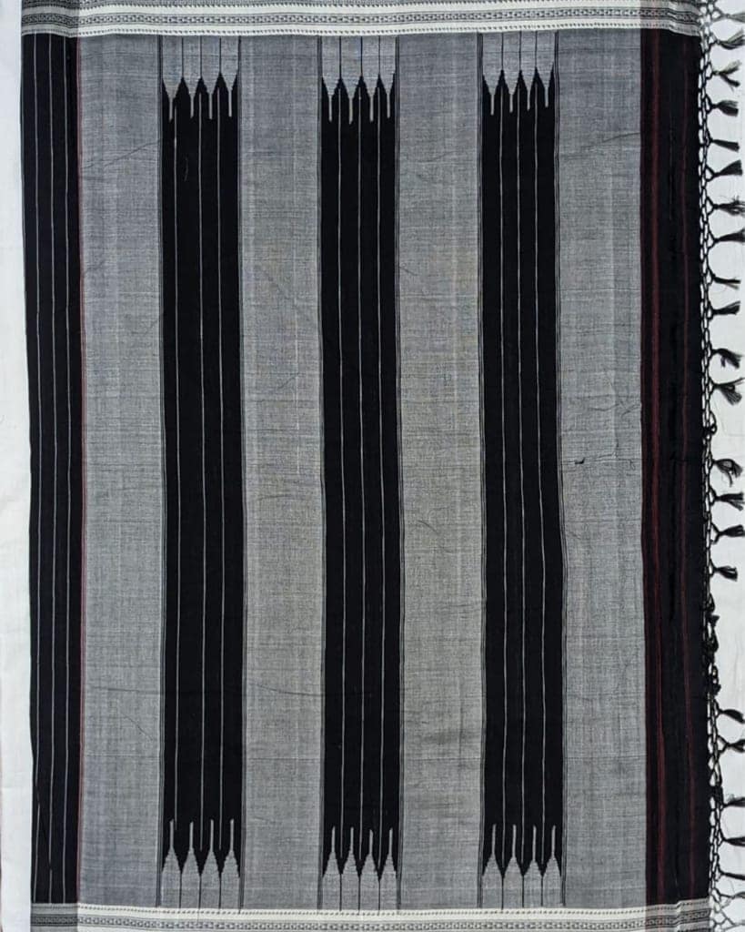 Pure Cotton Handloom Ilkal Saree Black Color with running blouse-3639 view 2