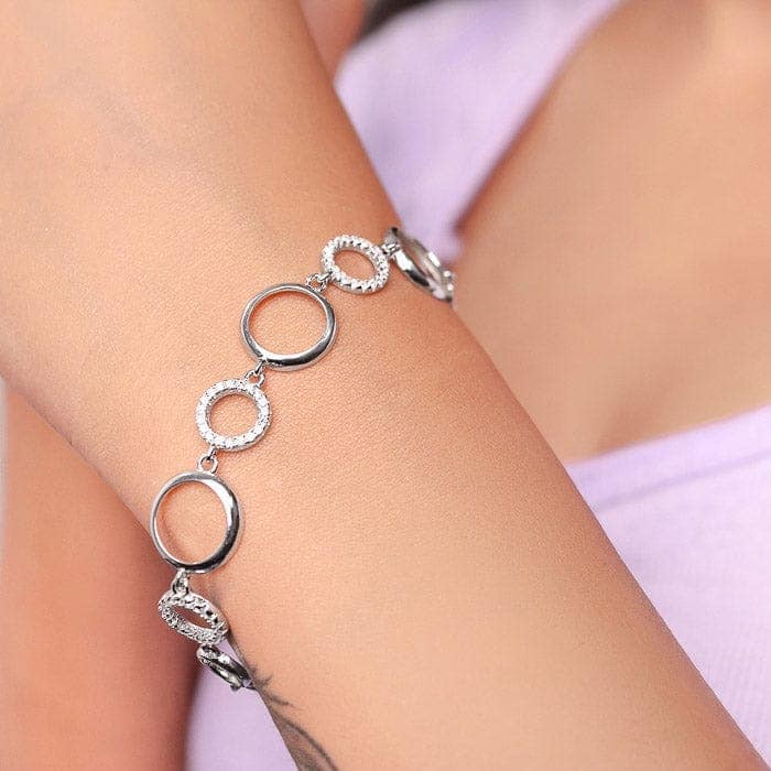 Silver Circled Shine Bracelet view 2