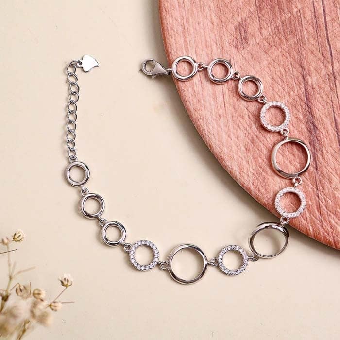 Silver Circled Shine Bracelet view 3