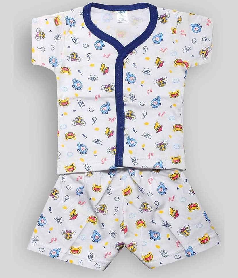 INFANT Pack of 3 Baby Girls 100% Cotton T Shirts & Shorts ( Multi ) view 2