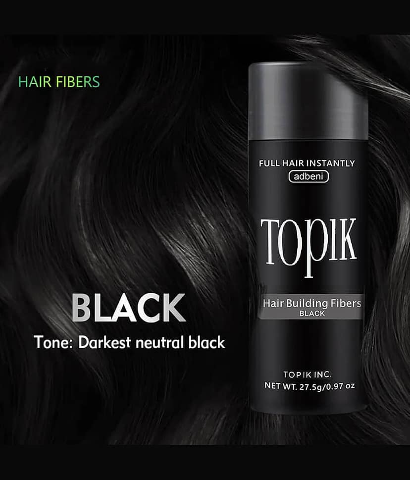 Adbeni Hair Building Fibers Natural Semi Permanent Hair Color 1 g Black view 2